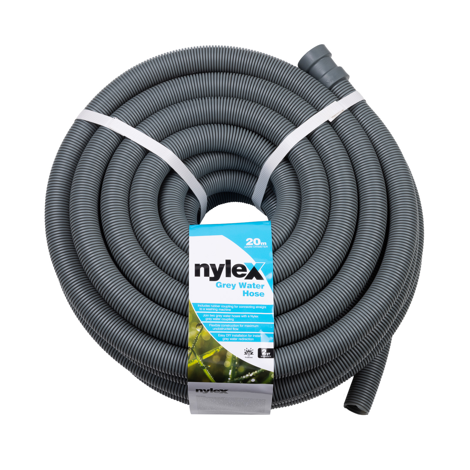Grey Water Hose 22mm x 20m - Nylex